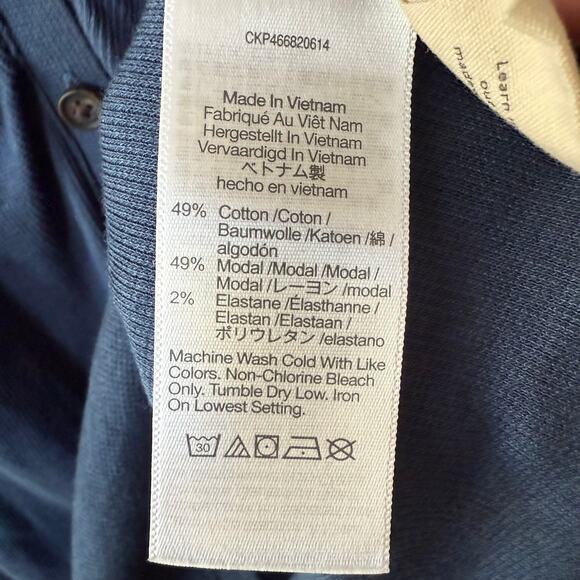 Madewell Navy Blue stretchy Ribbed Ruched Buttondown size 2X - Picture 6 of 11